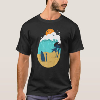 T-shirt Printed Beach Illustration For Summer Vacay Or Vac