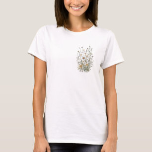 T-shirt Printemps 53 fleurs, dessin en ligne, minimaliste,