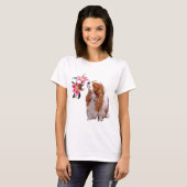 T-shirt Printemps avec un Cavalier King Charles Spaniel (Devant entier)