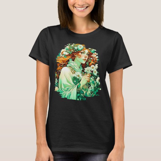 T-shirt Printemps celtique Imbolc Art nouveau (Devant)