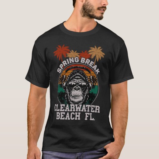 T-shirt Printemps Clearwater Beach Fl Gorilla casque (Devant)