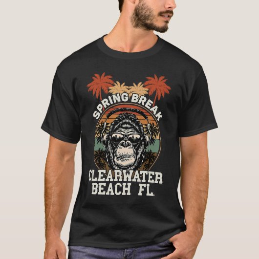 T-shirt Printemps Clearwater Beach Fl Gorilla casque (Devant)