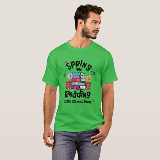 T-shirt Printemps En Lecture Dustin Stevens Livres (Devant entier)