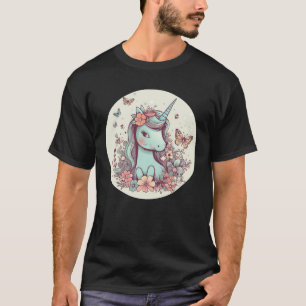 T-shirt Printemps éveil avec licorne et papillon