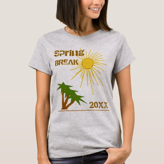 T-shirt Printemps Sunshine et Palm Trees Destination (Devant)