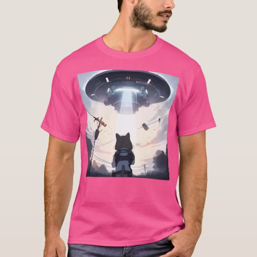 T-shirt Prise De Chat Par Ufo (Devant)