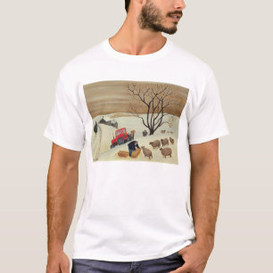 T-shirt Prise du foin aux moutons par le tracteur