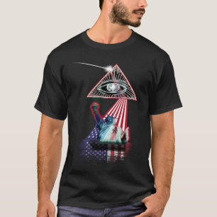 T-shirt Prisme Rétro vintage Drapeau Américain Statue De L