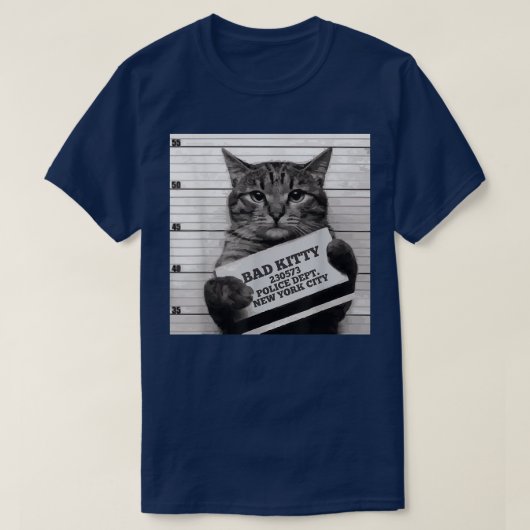 T-shirt Prison de chats Prisonnier Bad Kitty Mugshot (Design devant)
