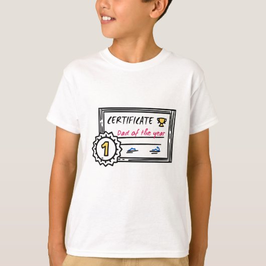T-shirt Prix de fête des pères du certificat papa de l'ann (Devant)
