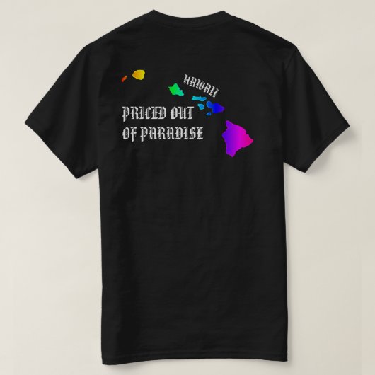 T-shirt PRIX HORS DE PARADISE Hawaii Îles Neon Rainbow (Design dos)