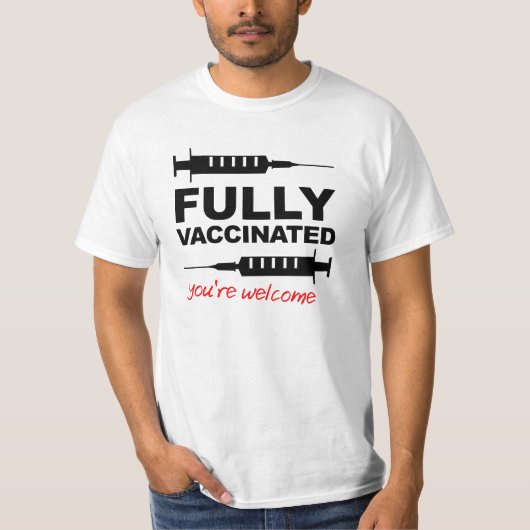 T-shirt Pro appui entièrement vacciné de vaccination de (Devant)