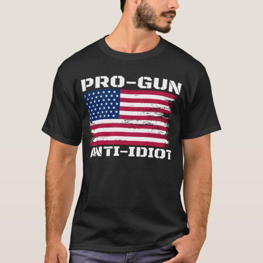 T-shirt Pro-Armes Anti-Idiot (Devant)