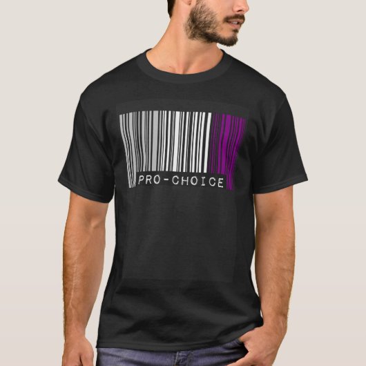 T-shirt Pro Choice Pro Feminism Asexual Pride Flag Barcode (Devant)