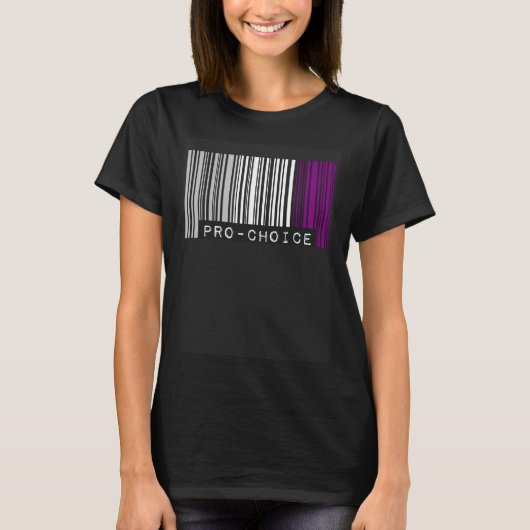 T-shirt Pro Choice Pro Feminism Asexual Pride Flag Barcode (Devant)