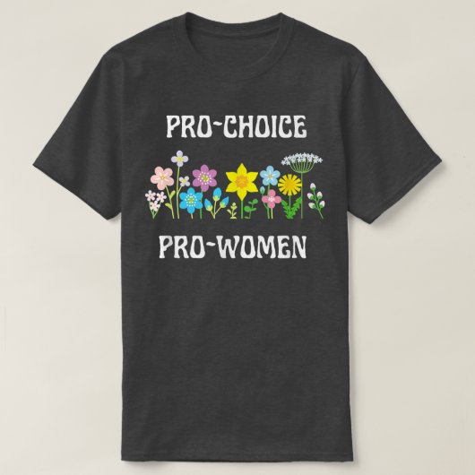 T-shirt Pro Choice Pro Femmes Pastel Couleurs Fleurs sauva (Design devant)