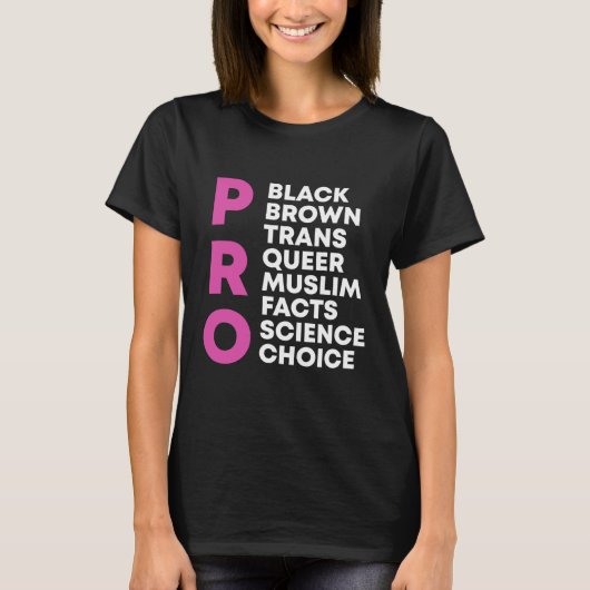 T-shirt Pro Choice Queer Trans Science Gay pride noir Equ (Devant)
