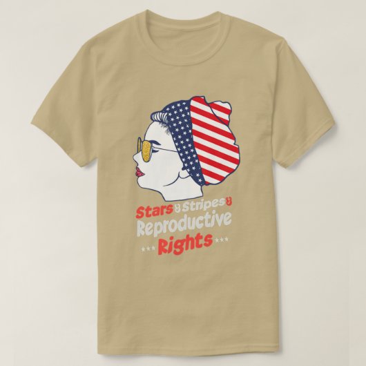 T-shirt Pro Choice th of July Stars Stripes Reproductive (Design devant)