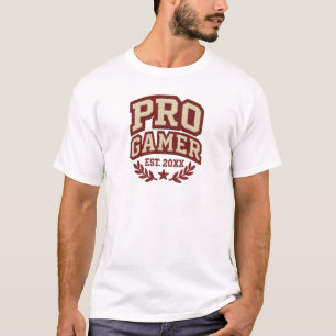 T-shirt PRO GAMER — Style de patch Varsity Chenille