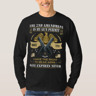 T-shirt Pro Gun Deuxième Amendement Est Mon Permis D'Arme