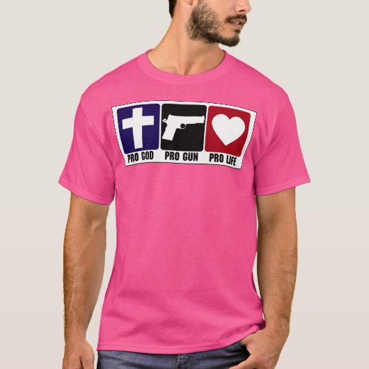 T-shirt Pro Gun Pro God Pro Life (Devant)