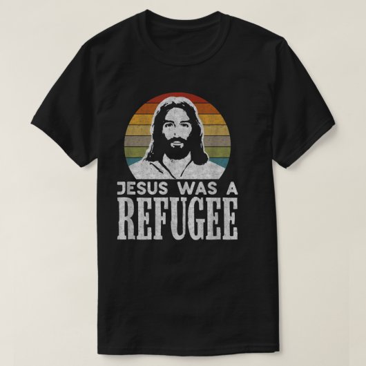 T-shirt Pro Immigration Christian Libéral Jésus Était Un R (Design devant)