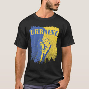 T-shirt Pro Ukraine Flag Fist Soutenez la résistance ukrai