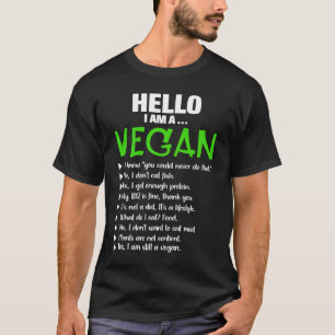 T-shirt Pro Vegan Activism Gym Athlete Bonjour Je suis un 