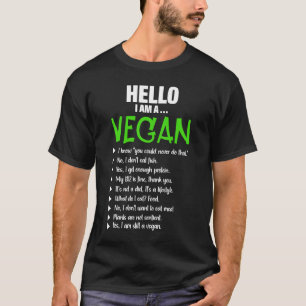 T-shirt Pro Vegan Activism Gym Athlete Bonjour Je suis un 