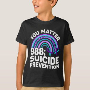 T-shirt Problème du coeur 988 Sensibilisation à la prévent