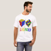 T-shirt Problème du cube de puzzle concurrentiel Résolu Vi (Devant entier)