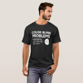 T-shirt Problèmes de daltonisme (Devant entier)