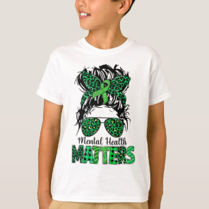 T-shirt Problèmes de santé Sensibilisation Messy Bun Emoti