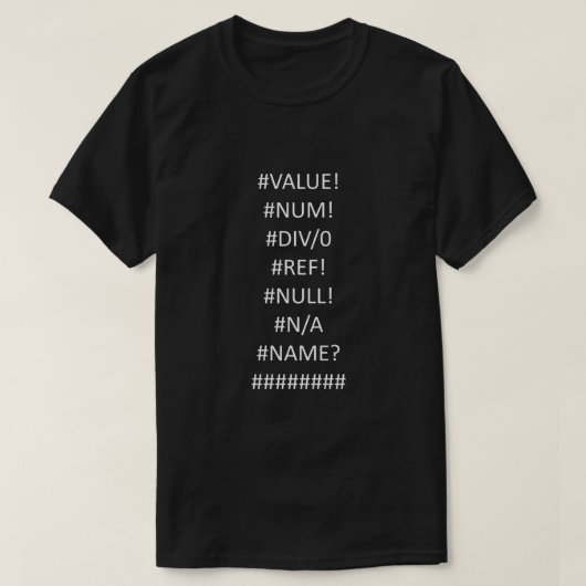 T-shirt PROBLÈMES EXCEL Classique (Design devant)