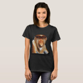 T-shirt Proboscis Singe Adorable Primate Long Noir (Devant entier)