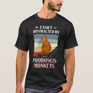 T-shirt Proboscis Singe Drôle Longue Nez Singes