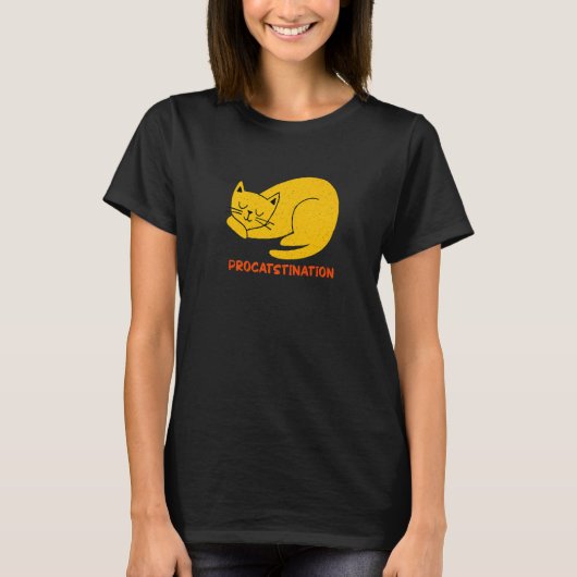 T-shirt Procatstination Cat Humor Kitten Lazy Cat Mom 1 (Devant)