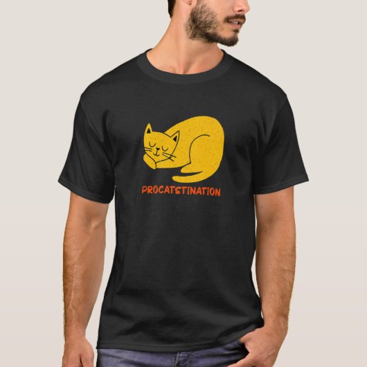T-shirt Procatstination Chat Humour Kitten Lazy Chat Maman (Devant)