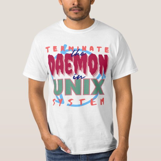T-shirt Processus démon dans les systèmes Unix (Devant)