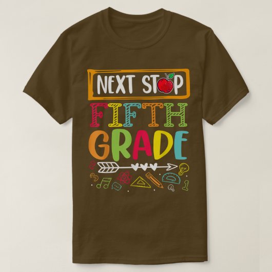 T-shirt Prochain Arrêt Cinquième Année Retour À L'École Pr (Design devant)