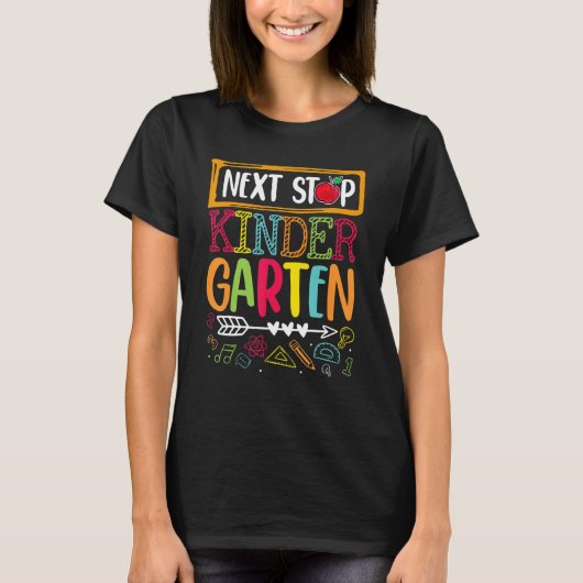 T-shirt Prochain Arrêt Maternelle Retour À L'École Enseign (Devant)