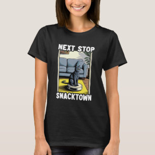 T-shirt Prochaine Arrêt Snacktown Chat Sur Aspirateur Robo