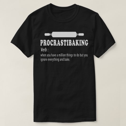 T-shirt Procrastibaking drôle Définition de cuisson Bakers (Design devant)
