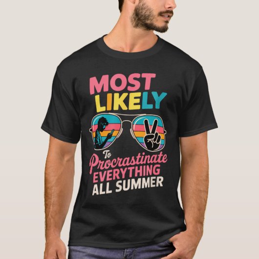 T-shirt Procrastinator Gift Funny Summer Quote Lazy Lifest (Devant)