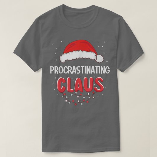 T-shirt Procrastiner le Père Noël Cos correspondant à Noël (Design devant)