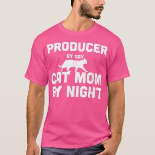 T-shirt Producteur de jour Maman de chat de nuit2226