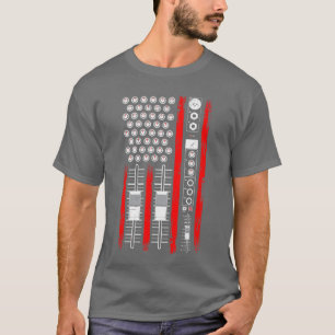 T-shirt Producteur de musique cool Drapeau américain DJ pa