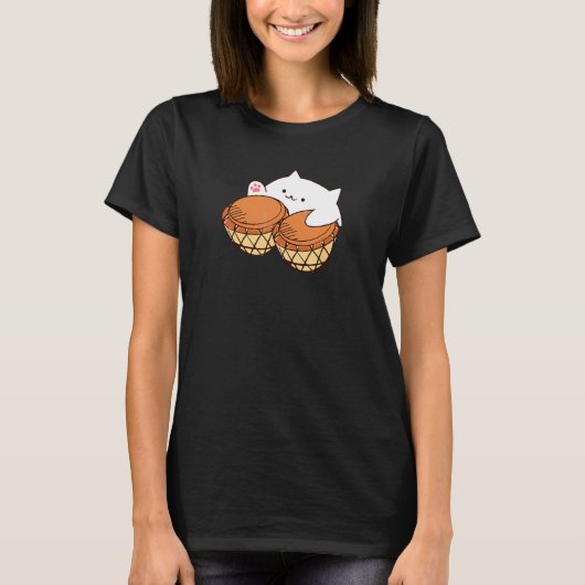 T-shirt produit Bongo Cat Mignon mème de chat 1 (Devant)