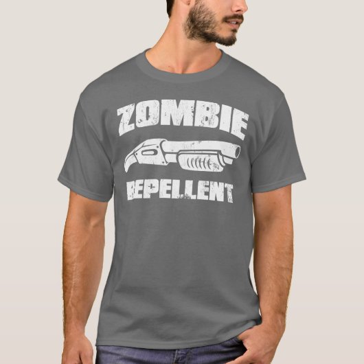 T-shirt produit répulsif de zombi - le fusil de chasse (Devant)