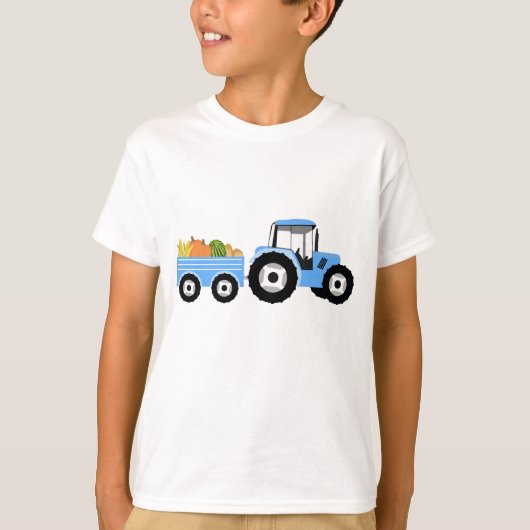T-shirt Produits de la ferme de camions bleus (Devant)